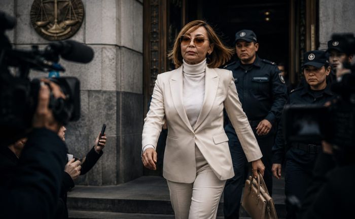 Бажкенова вышла из суда без коляски и отказалась от интервью