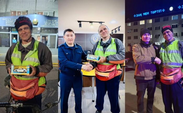 От Петербурга до Омска: как казахстанские полицейские помогли велотуристу