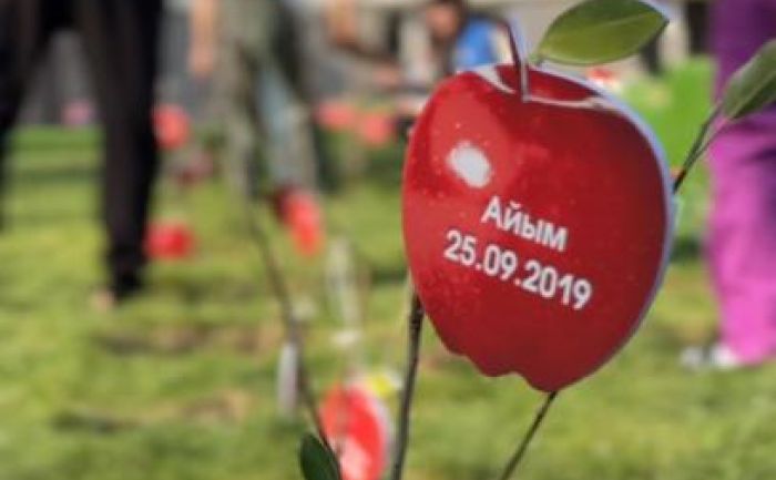 В Алматы открыли Аллею новорожденных